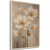 Pictură pe lemn - flori de pajiște scandinave