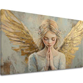 Tablouri de îngeri Rugăciunea de dimineață | 100% original acrilic pictat