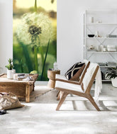Modern tablou pe pânză cu motivul + lipici Gratuit, păpădie, floare, hartă, natură în alb-verde nuanțe agățat în interiorul birou de lucru, natură și atmosferă de primăvară – interior