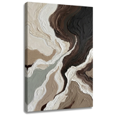 Tablou canvas peisaj abstract cu straturi organice, vizualizare 3D a pânzei cu șasiu din lemn, Papilora Premium Art.
