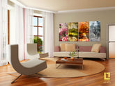Impresionist tablou pe pânză cu motivul Four Seasons — Tom Loris, copaci, peisaj, natură, ročné obdobie agățat în interiorul hol, natură – interior