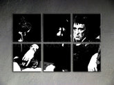 O pânză originală, pictată manual, înfățișând un portret alb-negru al lui Al Pacino, cu rama de șasiu vizibilă, Papilora.