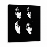 Tablou POP ART pictat manual BEATLES 1 buc beat8 – Vizualizare 3D a tabloului pictat manual pe fundal alb. Culori dominante: negru, alb.