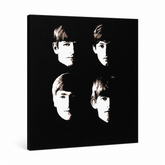 Tablou POP ART pictat manual BEATLES 1 buc beat9 – Vizualizare 3D a tabloului pictat manual pe fundal alb. Culori dominante: negru, bej, maro.
