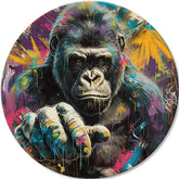 Pop art tablou pe pânză cu motivul Príbeh v očiach, peisaj în multicolor nuanțe, atmosferă intensă, potrivit pentru birou | Rotund tablouri s akrylom Príbeh v očiach – principală