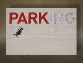 Clasic tablou pe pânză cu motivul Street ART – Banksy, motiv pentru copii, natură în bej-roșu nuanțe, atmosferă nostalgică, potrivit pentru birou – principală