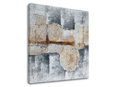 Geometric tablou pe pânză în alb-bej nuanțe, atmosferă rustică, natură și minimalism, potrivit pentru sufragerie | Tablou pe pânză ABSTRACT – produs