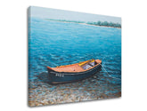 Modern tablou pe pânză cu motivul LOĎKA 1 piese XOBCHBC032, ocean, copaci, peisaj, mare și plajă în maro-albastru nuanțe, atmosferă liniștită – principală