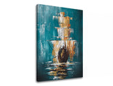 Modern tablou pe pânză cu motivul LOĎ, ocean, reflexie pe apă, motiv de călătorie, motiv religios în multicolor nuanțe, atmosferă liniștită – principală