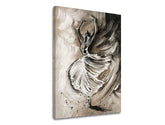 Art deco tablou pe pânză cu motivul TANEČNICA, balerină în alb-bej nuanțe, atmosferă elegantă, mișcare și eleganță, potrivit pentru dormitor | Tablou pe pânză TANEČNICA – principală