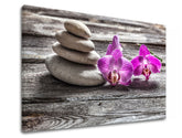 Clasic tablou pe pânză cu motivul FENG SHUI în violet-gri nuanțe, atmosferă liniștită, natură, potrivit pentru sufragerie | Tablou pe pânză FENG SHUI_060-11 – produs