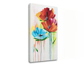 Modern tablou pe pânză cu motivul flori, maci, motiv pentru copii, natură în multicolor nuanțe, atmosferă veselă, atmosferă de primăvară și natură, potrivit pentru hol – produs