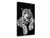 Modern tablou pe pânză cu motivul GEPARD 001 în alb-negru nuanțe, atmosferă intensă, natură și forță și putere, potrivit pentru birou | Tablou pe pânză GEPARD 001 – produs