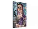 Clasic tablou pe pânză cu motivul MONA LISA ABSTRACT 001, motiv urban în bej-violet nuanțe | Tablou pe pânză MONA LISA ABSTRACT 001 – produs