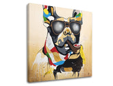 Pop art tablou pe pânză cu motivul PES 1 piese, câine, motiv pentru copii în multicolor nuanțe, potrivit pentru sufragerie | Tablou pe pânză PES 1 piese – principală