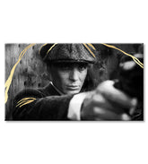 Pictat manual tablou pe pânză cu motivul PREMIUM ART – Peaky Blinders Thomas Shelby în gri-auriu nuanțe, atmosferă intensă | Tablouri pe pânză - PREMIUM ART – Peaky Blinders Thomas..., vedere 3