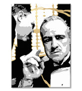 Pictat manual tablou pe pânză cu motivul PREMIUM ART – The Godfather, automobil în alb-auriu nuanțe, atmosferă dramatică | Tablouri pe pânză - PREMIUM ART – The Godfather – produs, vedere 2