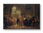 Modern tablou pe pânză în maro-negru nuanțe, atmosferă elegantă | Tablou pe pânză Adolph Menzel - Frederick Velký hrá na flaute v Sanssouci – produs