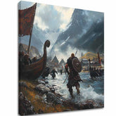 Tablou pe pânză Vikingii pe Mare - Historický Tablou - imagine principală