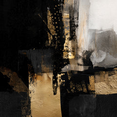 Tablou abstracție negru-auriu – motiv întreg