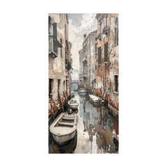 Tablou canal venețian cu bărci – motivul întreg