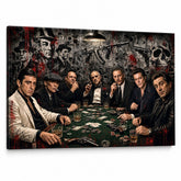 Tablou cu mafioți la poker, 7 legende ale filmelor noir pe pânză de calitate premium, ideal pentru decor interior masculin de la Papilora