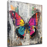 Modern tablou pe pânză cu motivul Abstraktný Fluture - Prémiová Imprimare, fluture în alb-violet nuanțe, natură | Tablou Abstraktný Fluture - Prémiová Imprimare – principală