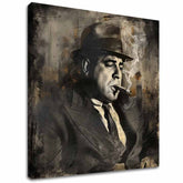 Tablou de perete AL CAPONE - Fum și putere | finisată de mâna artistului - imagine 2