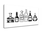 Minimalist tablou pe pânză cu motivul natură în alb-negru nuanțe, atmosferă sofisticată, potrivit pentru bucătărie | Tablou de perete s textom Drinks – produs