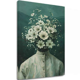 Modern tablou pe pânză cu motivul Flower Head, flori în crem nuanțe, atmosferă eterică, creștere și dezvoltare | Tablou Flower Head – principală