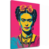 Modern tablou pe pânză cu motivul Frida Pop, trandafiri în galben-negru nuanțe, atmosferă îndrăzneață, glorie | Tablou Frida Pop – principală
