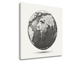 Modern tablou pe pânză cu motivul MAPY, univers în alb-negru nuanțe, minimalism, potrivit pentru birou | Tablou de perete MAPY_014 – produs
