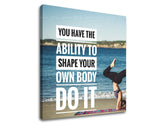 Modern tablou pe pânză cu motivul You have the ability to, ocean, plajă, mare și plajă, citat motivațional în alb-negru nuanțe, potrivit pentru birou de lucru – produs