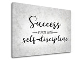 În stil scandinav tablou pe pânză cu motivul despre succes, hartă, citat motivațional, natură în gri-negru nuanțe, potrivit pentru birou | Motivațional tablou de perete despre succes_008 – produs