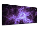 Modern tablou pe pânză cu motivul PANORAMĂ UNIVERS, stele, galaxie, univers în alb-violet nuanțe, atmosferă eterică, potrivit pentru sufragerie – principală