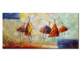Tablou de perete pictată manual DANCERS 40 x 80 cm