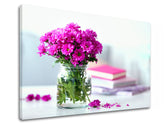 Clasic tablou pe pânză cu motivul FLORI ROZ, flori, natură, animal în alb-roz nuanțe, atmosferă veselă, atmosferă de primăvară și acasă – produs