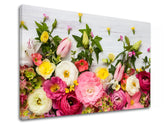 Clasic tablou pe pânză cu motivul FLORI ROZ, lalele, flori, natură în alb-roz nuanțe, atmosferă veselă, atmosferă de primăvară și natură – produs