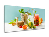 Clasic tablou pe pânză cu motivul LETNÝ DRINK în verde-roșu nuanțe, potrivit pentru bucătărie | Tablou de perete LETNÝ DRINK_069-11 – produs