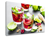 Clasic tablou pe pânză cu motivul LETNÝ DRINK în verde-roșu nuanțe, potrivit pentru bucătărie | Tablou de perete LETNÝ DRINK_089-11 – produs