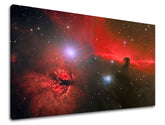 Clasic tablou pe pânză cu motivul stele, univers în albastru-roșu nuanțe, atmosferă maiestuoasă, natură, potrivit pentru birou de lucru | Tablou de perete UNIVERS – principală
