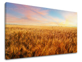 Clasic tablou pe pânză cu motivul cer, apus de soare, peisaj, hartă în albastru-portocaliu nuanțe, atmosferă liniștită, natură, potrivit pentru birou de lucru – principală