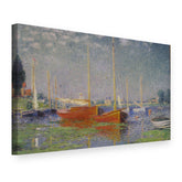 Tablou pe pânză Bărci roșii la Argenteuil – Claude Monet, vedere 3D