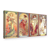 Tablou pe pânză Cele patru anotimpuri – Alfons Mucha, vedere 3D