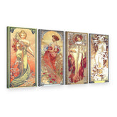 Tablou pe pânză Cele patru anotimpuri – Alfons Mucha, vedere 3D