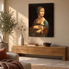 Tablou pe pânză Dama cu hermină – Leonardo da Vinci în living