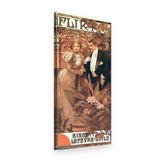 Tablou pe pânză Flirt – Alfons Mucha, vedere 3D