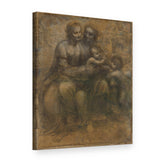 Tablou pe pânză Madona cu Pruncul și Sfânta Ana – Leonardo da Vinci, vedere 3D