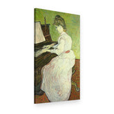 Tablou pe pânză Marguerite Gachet la pian – Vincent van Gogh, vedere 3D