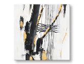 Pictat manual tablou pe pânză în alb-gri nuanțe, atmosferă sofisticată, minimalism, potrivit pentru birou | Tablou pictat de perete ABSTRACT – principală